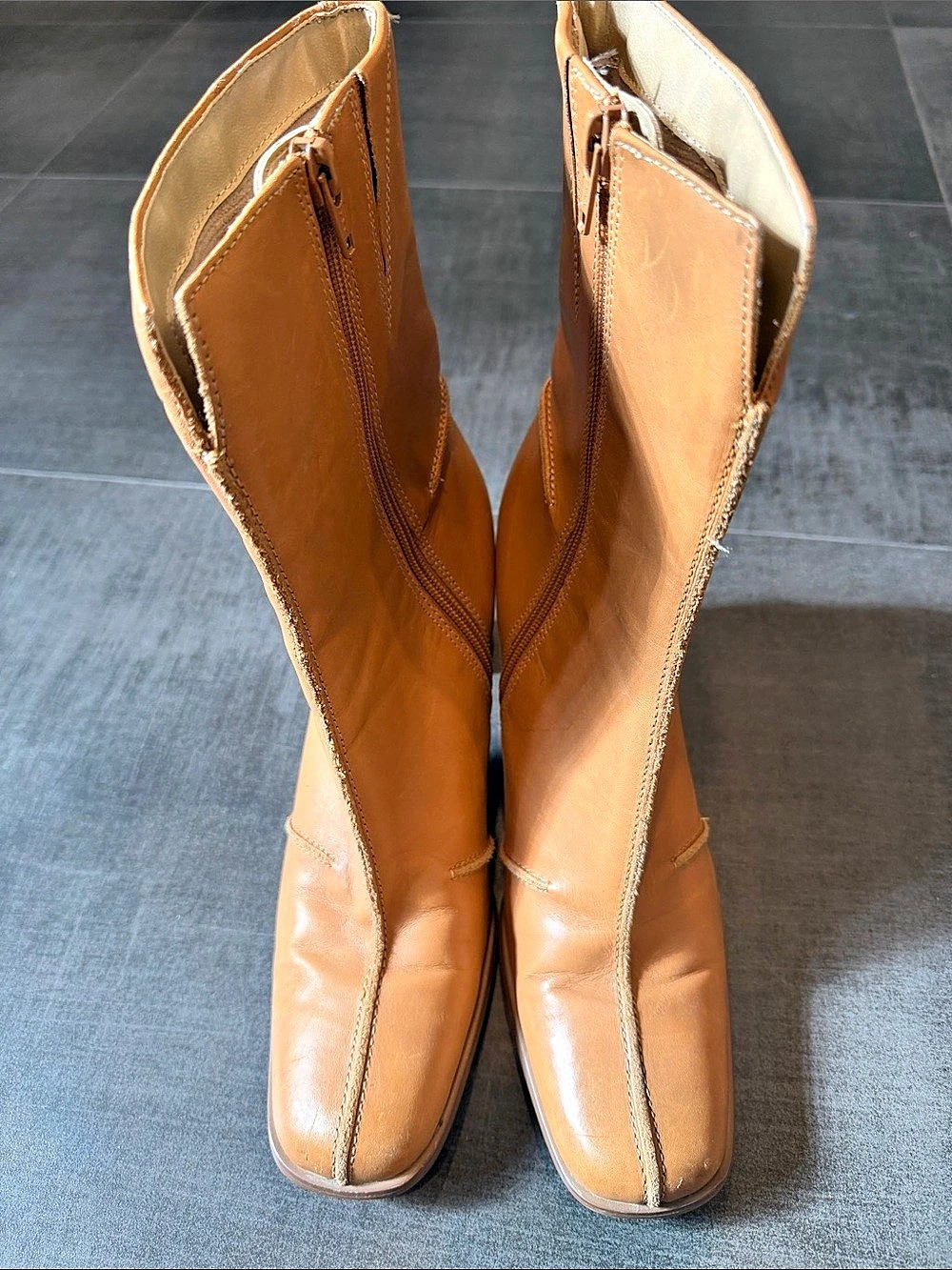 Prima Leather Heeled Boots Brown US 8M